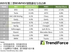 W III kw. 2025 sprzedało się na świecie 3,71 miliona elektryków (BEV). Geely, Leapmotor, Xpeng większe niż Volkswagen AG