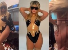 52-letnia Heidi Klum wygina się w cielistym body przed obiektywem. Jest ogień? (ZDJĘCIA)