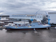 Wodowanie dużego zbiornikowca dla niemieckich sił morskich. Kluczowa współpraca wielu stoczni