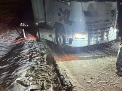 Początek zimy - zablokowana droga K46