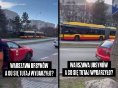 Kierowca miejskiego autobusu nr 136 pomylił drogę. Postanowił wrócić na trasę chodnikiem