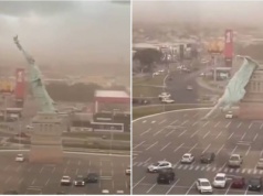 Kopia Statuy Wolności przegrała z wiatrem. 24-metrowy monument runął na ziemię