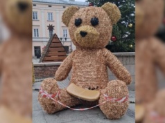 Smutny obraz w Rynku Trybunalskim. Wandale uszkodzili świątecznego misia