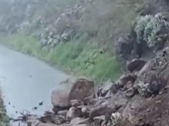 Droga Palominos zamknięta. Osuwiska w Altos de Gáldar