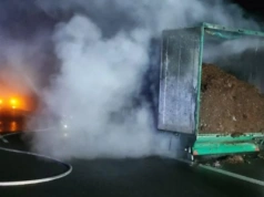 Pożar naczepy na drodze ekspresowej S5 – trzygodzinna akcja służb