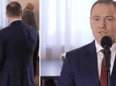 Niecodzienne sceny za plecami Nawrockiego w trakcie orędzia. Jest nagranie