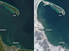 Bałtyk, Mazury i Wisła pod lodem. Tak wygląda polska zima z orbity