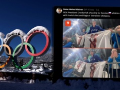 Oto, jaką flagę Rosjanin wniósł na trybuny podczas igrzysk. "Obrzydliwe"