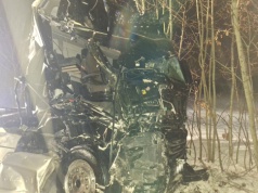 Wypadek w Połęczynie. Kabina ciężarówki całkowicie zniszczona