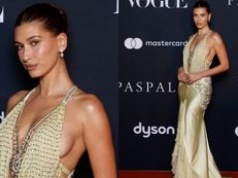 Hailey Bieber i jej DEKOLT DO PĘPKA błyszczą na imprezie "Vogue’a" (FOTO)