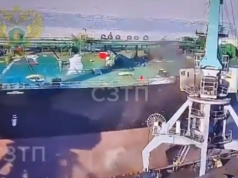 Zderzenie tankowca z dźwigiem w  porcie naftowym na Bałtyku. Wypadek w Ust-Łudze