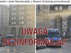 Radiowóz i posiłek. Dziwne tłumaczenie policji stołecznej