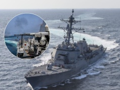 Niszczyciel USS Frank E. Petersen demonstruje gotowość bojową na Morzu Arabskim w obliczu konfliktu z Iranem
