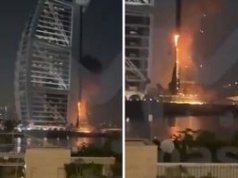 Irański dron uderzył w słynny hotel w Dubaju. Burdż Al Arab w ogniu