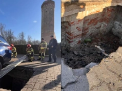 Pod autami zapadła się ziemia. Policjanci na miejscu odkryli coś niezwykłego