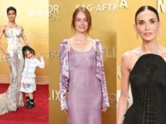 Tłum gwiazd na SAG Awards: "naga" Teyana Taylor z córką, odmieniona Emma Stone, wiecznie młoda Demi Moore... (ZDJĘCIA)