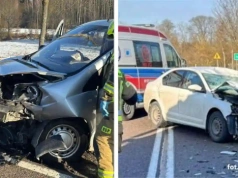Groźny wypadek na DK16. Łoś doprowadził do czołowego zderzenia