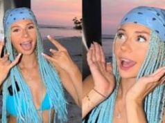 17-letnia córka Izabeli Macudzińskiej w niebieskim "total looku" nadaje z bezludnej wyspy (FOTO)