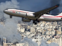 Kłęby dymu i huk eksplozji, a samolot pasażerski w powietrzu. Jest nagranie