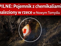 Niebezpieczny pojemnik w rzece Szarce w Nowym Tomyślu. Szybka reakcja służb