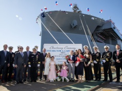 W USA ochrzczono duży okręt logistyczny, przyszły USNS Hector A. Cafferata Jr.