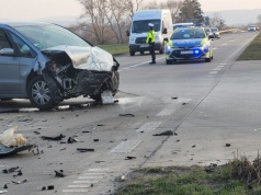 Wypadek na łączniku. Jedna osoba trafiła do szpitala