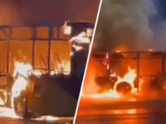 Potężny pożar autobusu w Szwajcarii. Co najmniej 6 osób zginęło