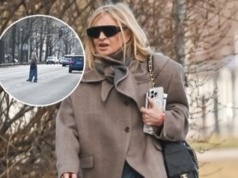 Nonszalancka Monika Olejnik odziana w drogie ciuchy przechodzi przez CZTEROPASMOWĄ jezdnię. Za nic ma prawo?