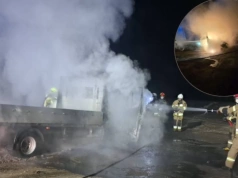 Pod Ciechanowem spłonął mercedes