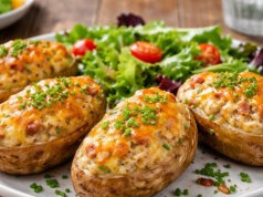 Wiosenny hit w kuchni. Faszerowane ziemniaczki z boczkiem i kremowym serkiem