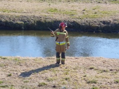 Tęczowe plamy na Bystrzycy w Lublinie. Na miejscu działają strażacy