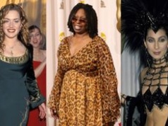 Od karnawałowego kiczu Cher po "strój ze Shreka" Kate Winslet. Oto największe MODOWE WPADKI na czerwonym dywanie Oscarów (ZDJĘCIA)