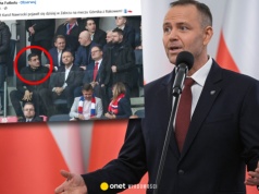 Karol Nawrocki na meczu. Przyszedł z zagranicznym gościem