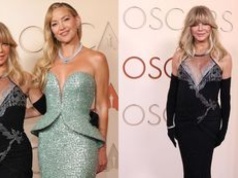 80-letnia Goldie Hawn ŚWIECI DEKOLTEM na gali oscarowej. Jej córka nosiła na sobie 35 MILIONÓW dolarów (ZDJĘCIA)