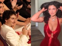 Kylie Jenner i jej głęboki dekolt wspierają Timothee Chalameta w walce o Oscara (ZDJĘCIA)