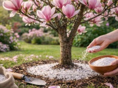 Zamiast drogich nawozów, rozsyp to. Magnolia będzie zachwycona