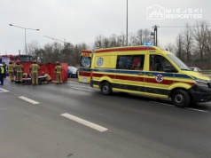 Przewrotka motocyklisty na Pułkowej sparaliżowała wyjazd z Warszawy