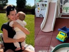 Sandra Kubicka zabrała się za aranżację tarasu. Urządziła synowi kącik do zabawy