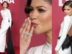 Zendaya w BIAŁEJ SUKNI i z gigantyczną OBRĄCZKĄ (?) na palcu bryluje na premierze w Paryżu (ZDJĘCIA)