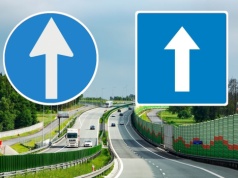 Czym się różnią znaki D-3 i C-5? Oba mają strzałki i niebieskie tło