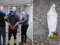 Poręba: Atak siekierą na figury przed kościołem. 27-latek w rękach policji
