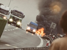 Płonące auto na S19. Fatalny wypadek pod Rzeszowem, trasa całkowicie zablokowana