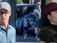 Cristiano Ronaldo i Georgina Rodriguez pędzą z synem na lunch. Nie byli zachwyceni towarzystwem paparazzi (ZDJĘCIA)