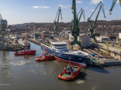 Wodowanie kadłuba projektu #492 ØSTERBRIS w stoczni Karstensen w Gdańsku