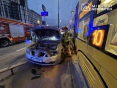 Zderzenie auta z tramwajem na Mokotowie! Ranny motorniczy