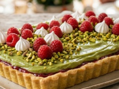 Wariacja na temat klasyki. Pistacjowy mazurek z malinowym kontrapunktem