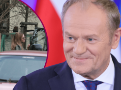 Wnuczki Tuska w drodze do dziadka z koszyczkami. Obie wystrojone i śliczne jak laleczki