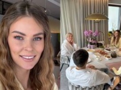 RZADKI WIDOK: Małgorzata Tomaszewska zasiadła do wielkanocnego stołu w towarzystwie mamy, dzieci i NARZECZONEGO (FOTO)