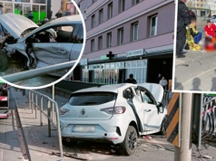 Najpierw uderzył w jedno auto, a przecznicę dalej w drugie. Miał 1,5 promila. Dwie osoby ranne