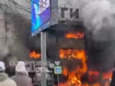 Spłonęło centrum handlowe w Królewcu